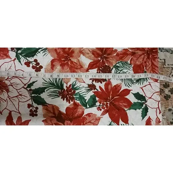 Modern Sothern Home Quilted Christmas Poinsettias King Size Pillow Shams 2 pack - Picture 3 of 6